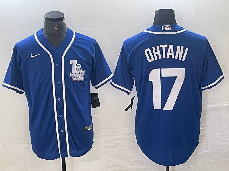 Mens Los Angeles Dodgers #17 Shohei Ohtani Blue Cool Base Stitched Baseball Jersey